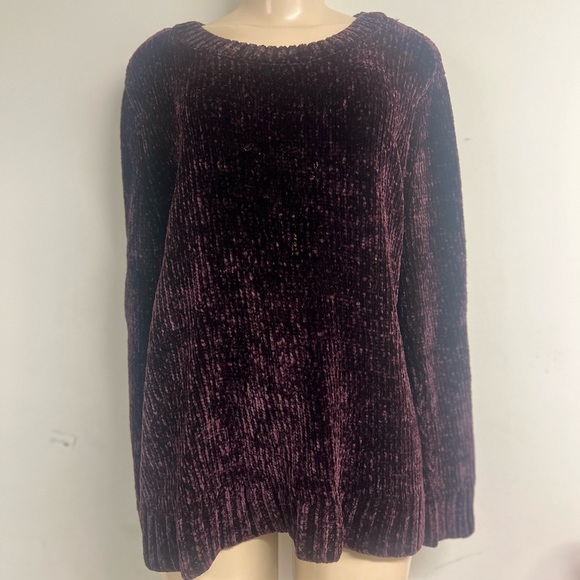 Orvis Women's Velvet Sweater - Rich Purple size L - Picture 3 of 6